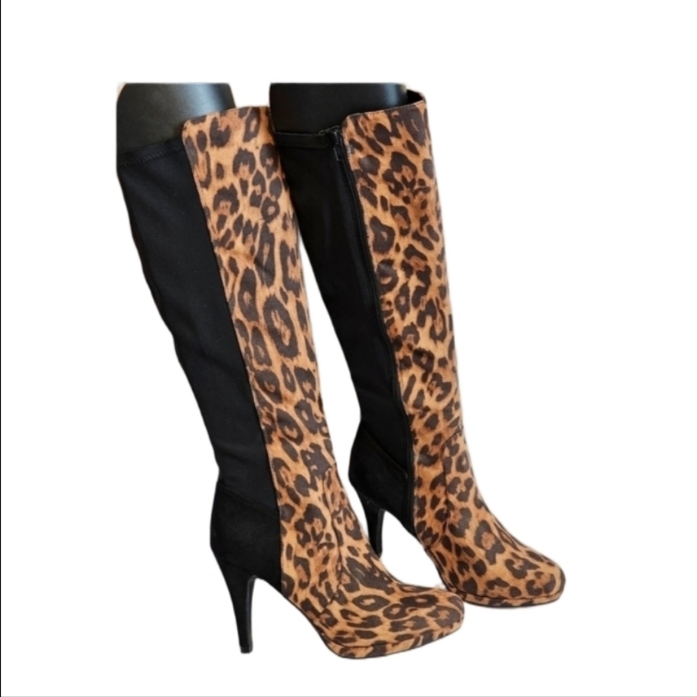 Dollhouse Lycra Panel Stiletto Knee High Boots, Women's Size 10M